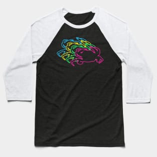 Crab 80s Neon Baseball T-Shirt